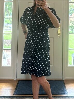Tommy Hilfiger Navy Dress with White Polka Dots